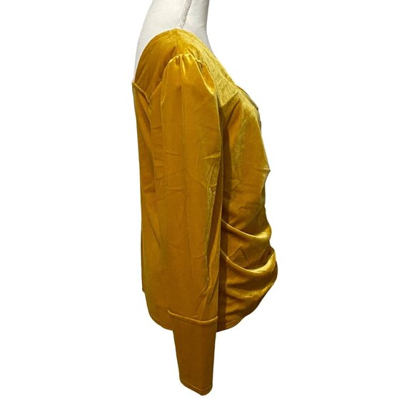 CATO Velour Sweetheart Top L Yellow Orange - Picture 4 of 7